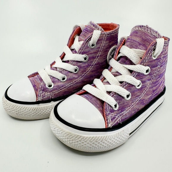 Converse Other - Converse Kids CTAS HI All Star High Top Bright Violet Sunblush Size 6 Infant